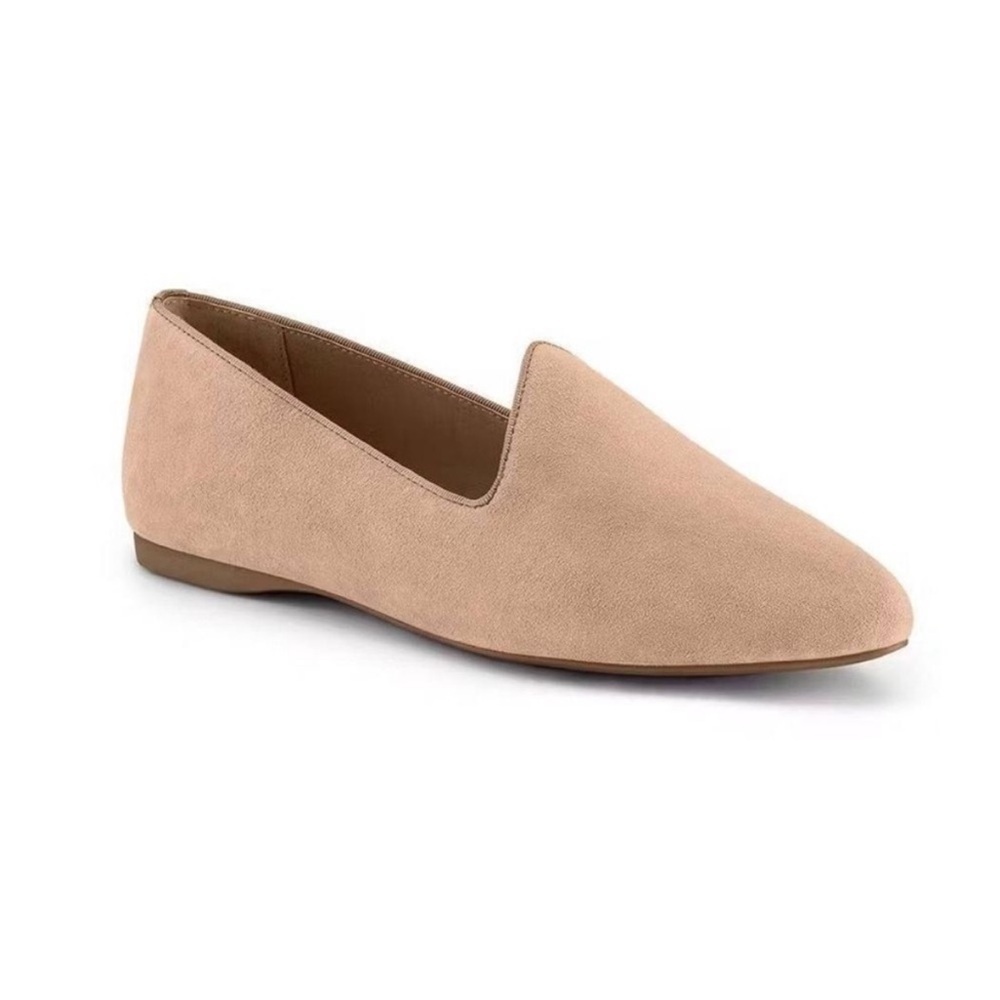Birdies Heron Loafer in Latte Beige Pink Suede